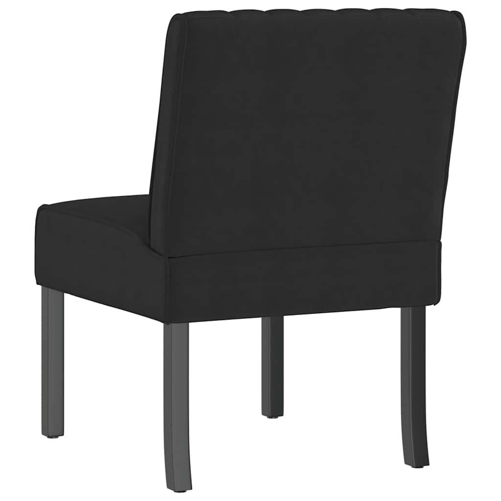 Fauteuil sans accoudoirs noir velours