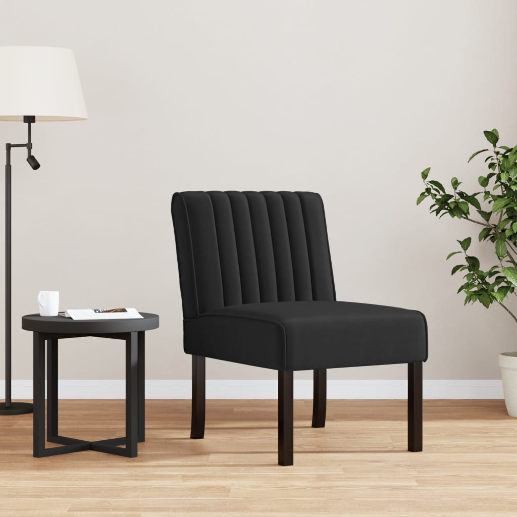 Fauteuil sans accoudoirs noir velours - XIOS