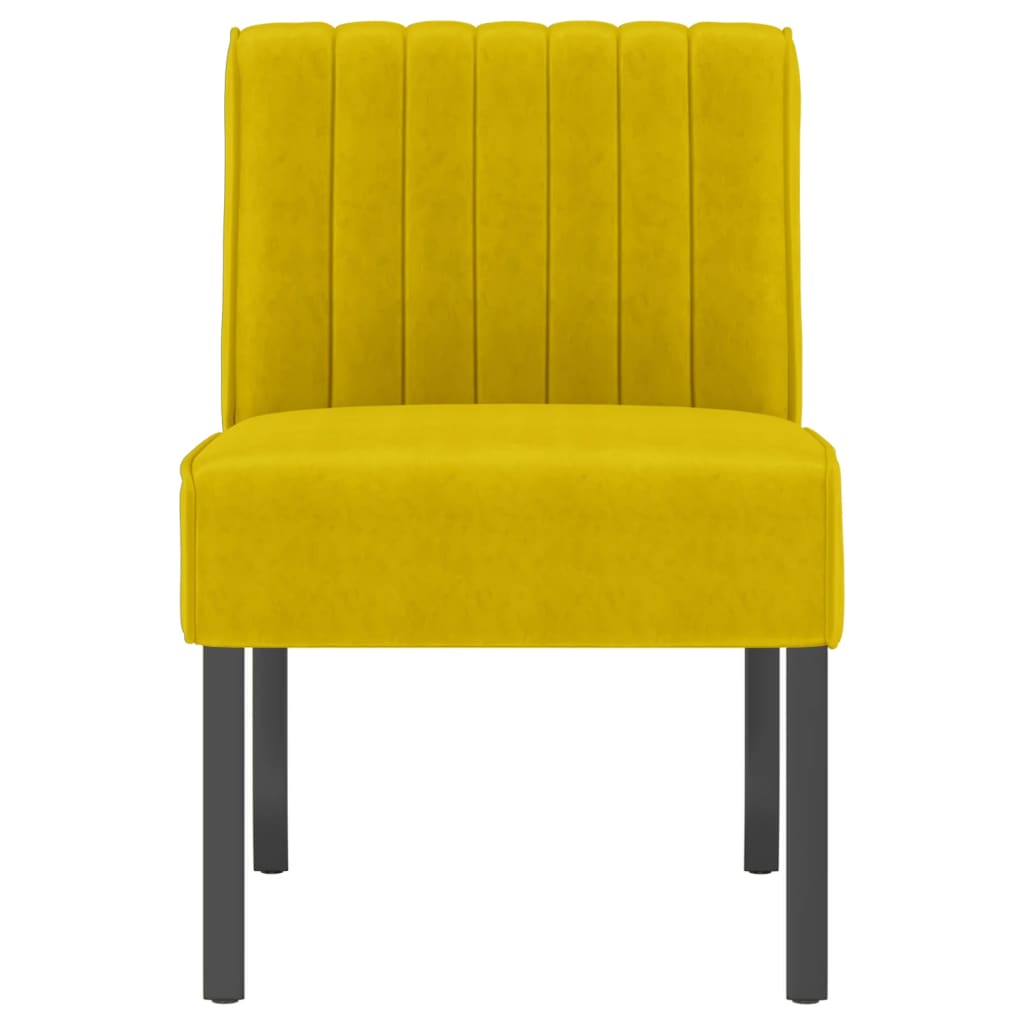 Fauteuil sans accoudoirs jaune velours - XIOS