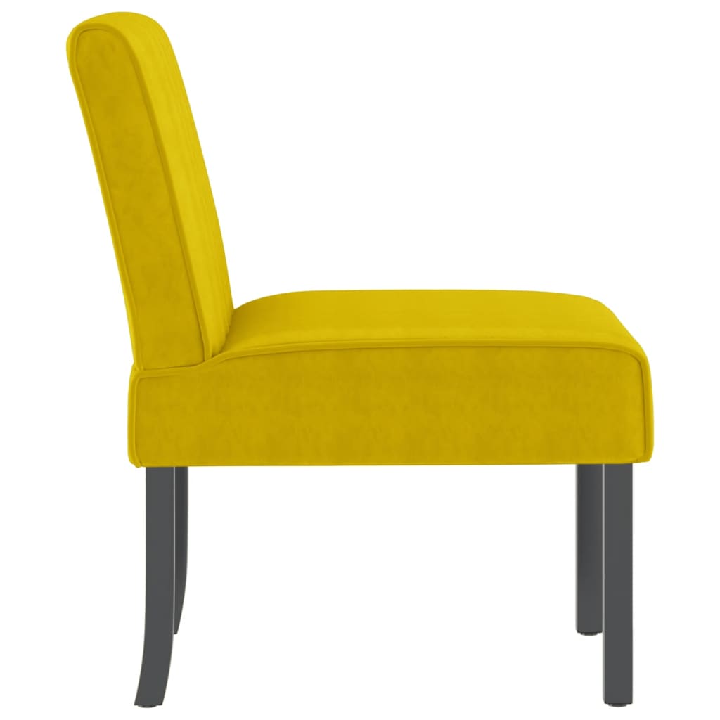 Fauteuil sans accoudoirs jaune velours - XIOS