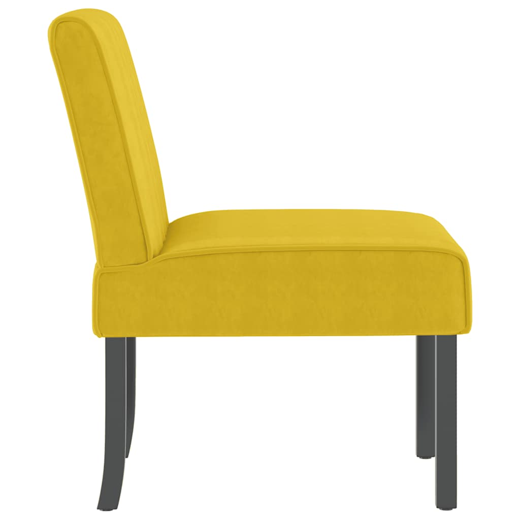 Fauteuil sans accoudoirs jaune velours