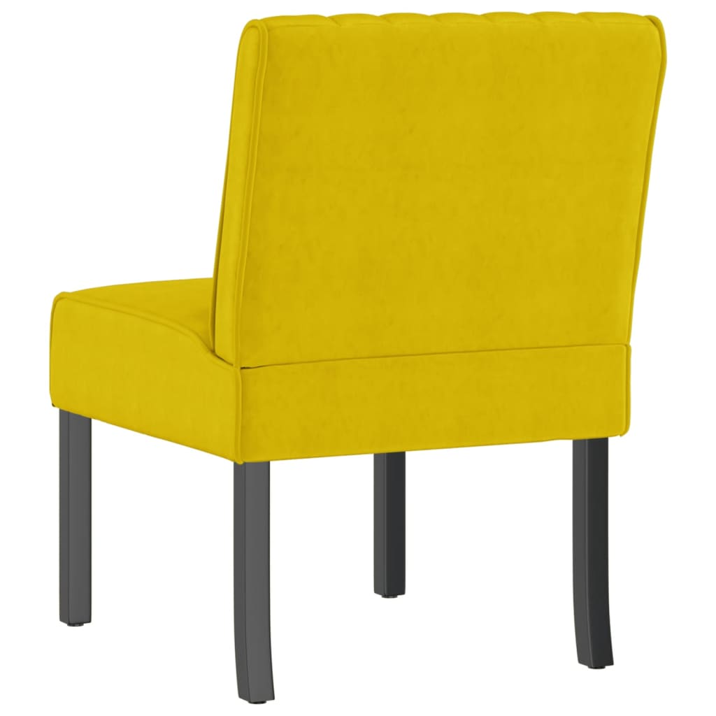 Fauteuil sans accoudoirs jaune velours - XIOS