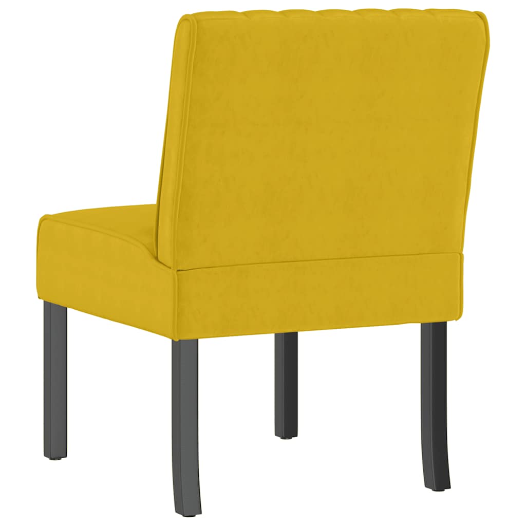 Fauteuil sans accoudoirs jaune velours