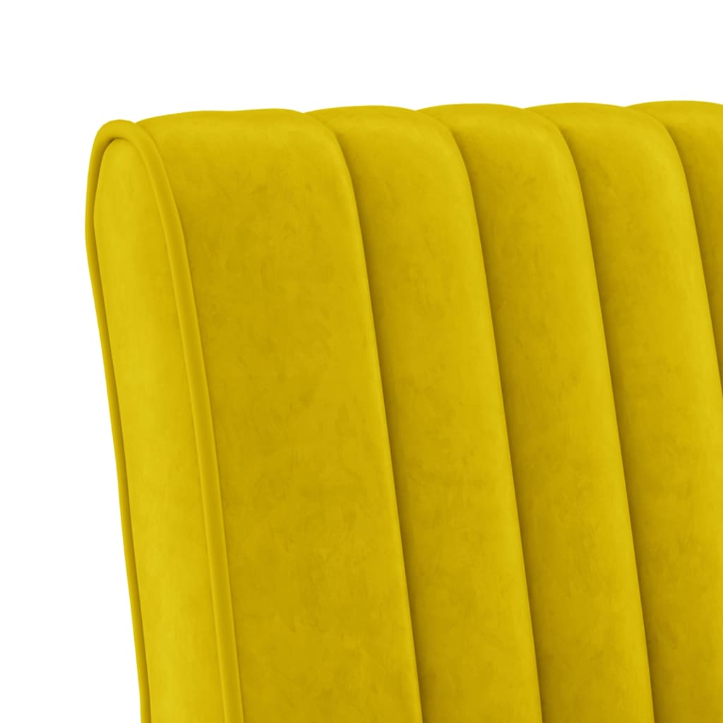 Fauteuil sans accoudoirs jaune velours - XIOS