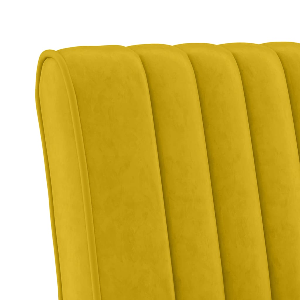Fauteuil sans accoudoirs jaune velours
