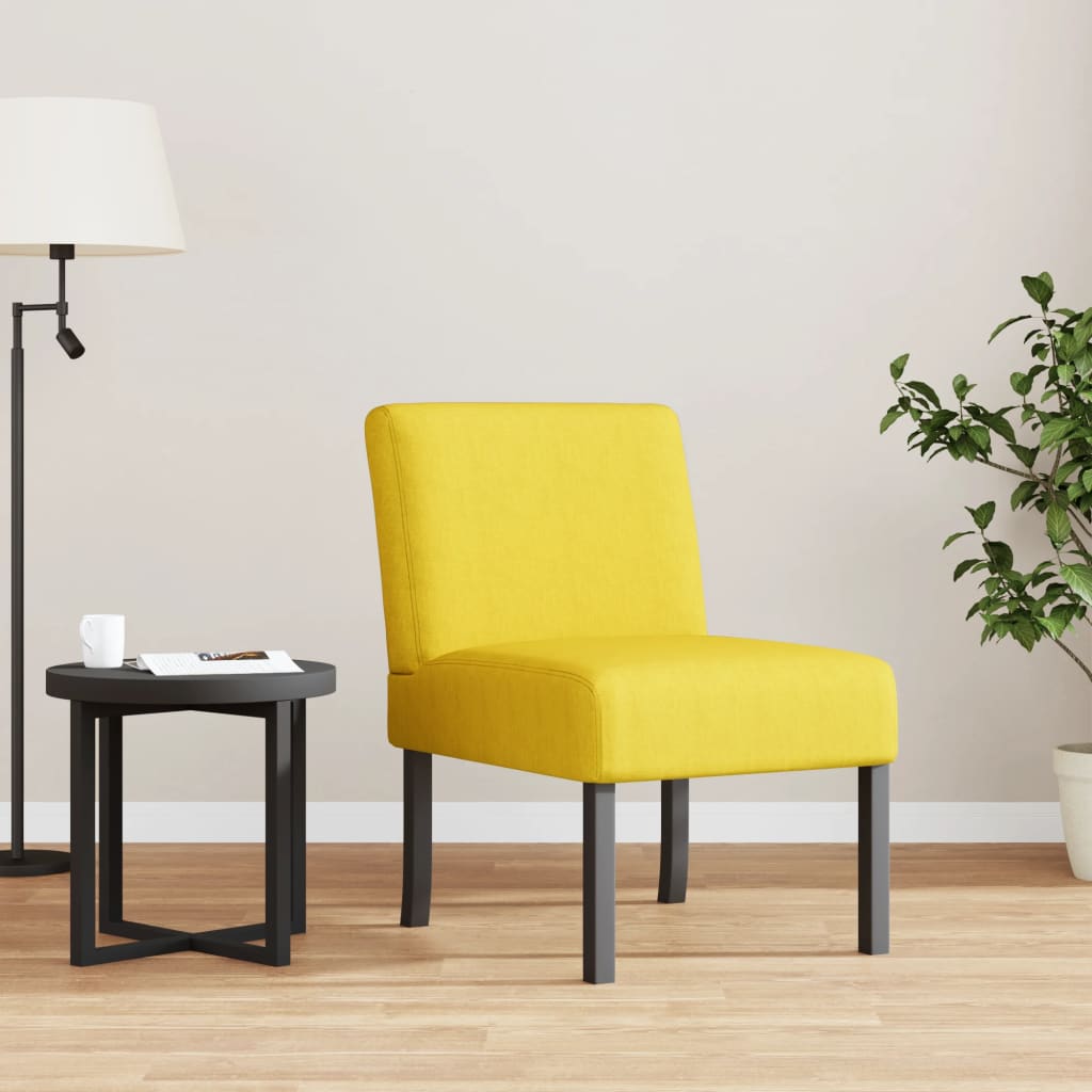 Fauteuil sans accoudoirs jaune clair tissu - XIOS