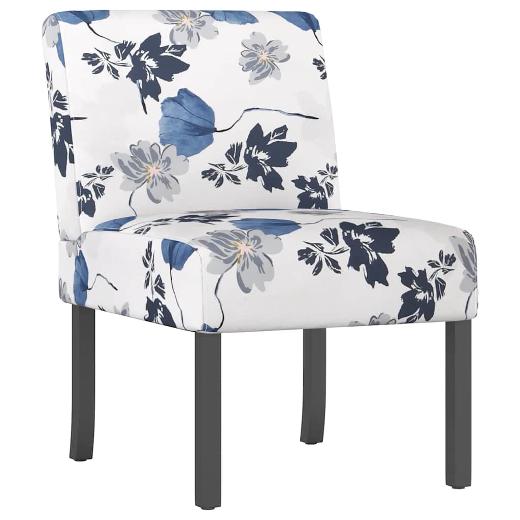 Fauteuil sans accoudoirs bleu tissu avec fleurs - XIOS
