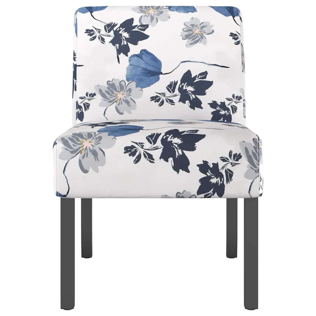 Fauteuil sans accoudoirs bleu tissu avec fleurs - XIOS
