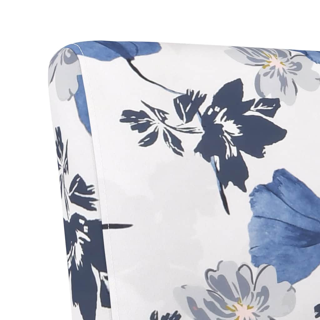 Fauteuil sans accoudoirs bleu tissu avec fleurs - XIOS