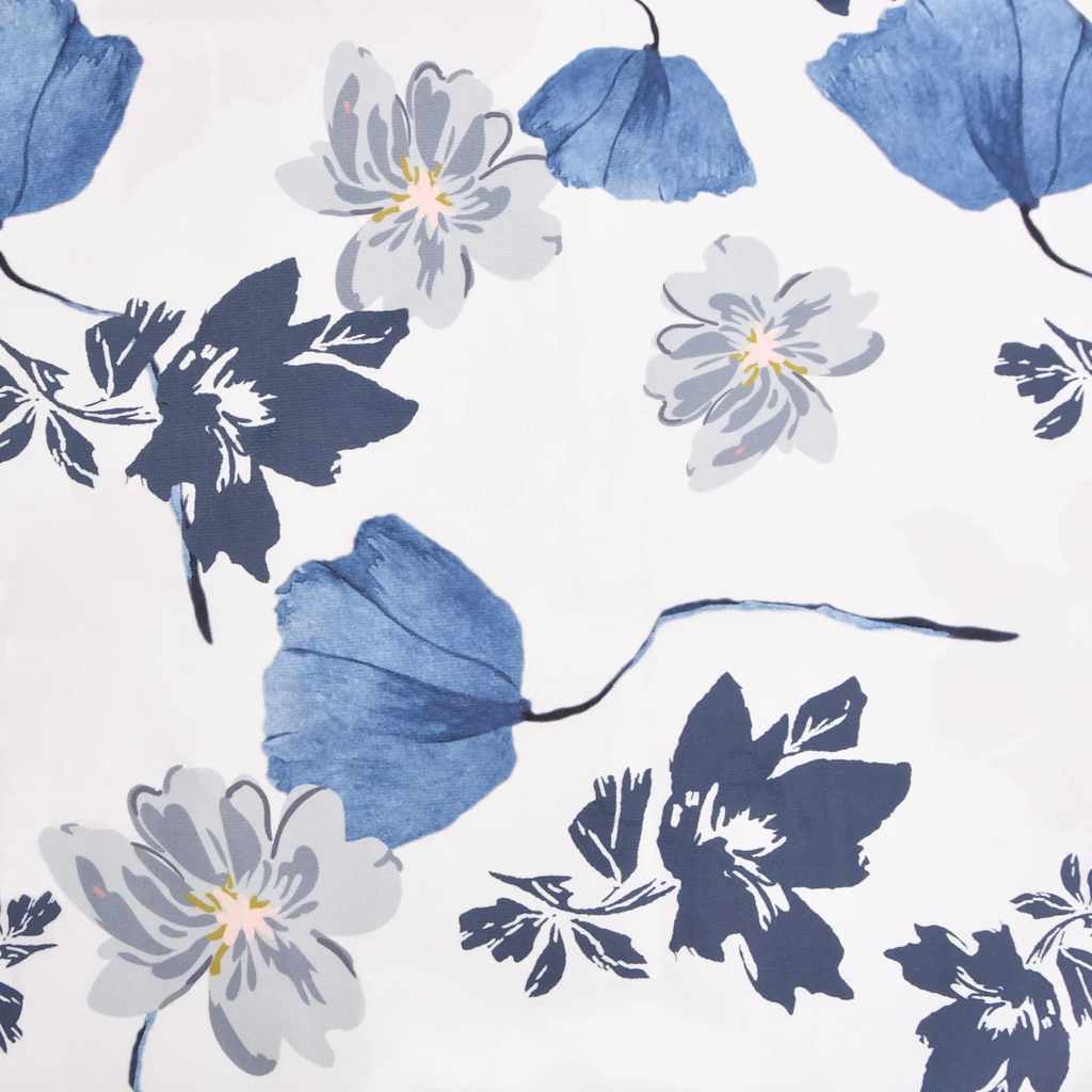 Fauteuil sans accoudoirs bleu tissu avec fleurs - XIOS