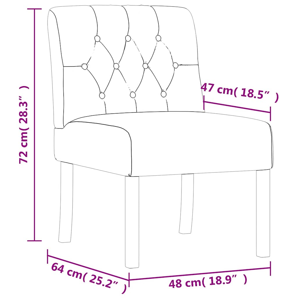 Fauteuil sans accoudoirs lin design de boutons - XIOS