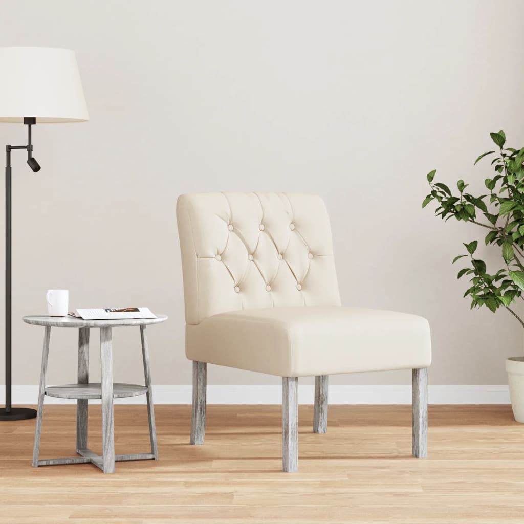 Fauteuil sans accoudoirs lin design de boutons - XIOS