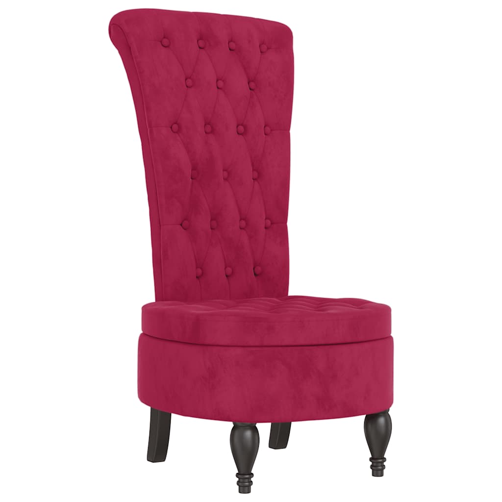 Chaise à dossier haut rouge bordeaux conception de bouton