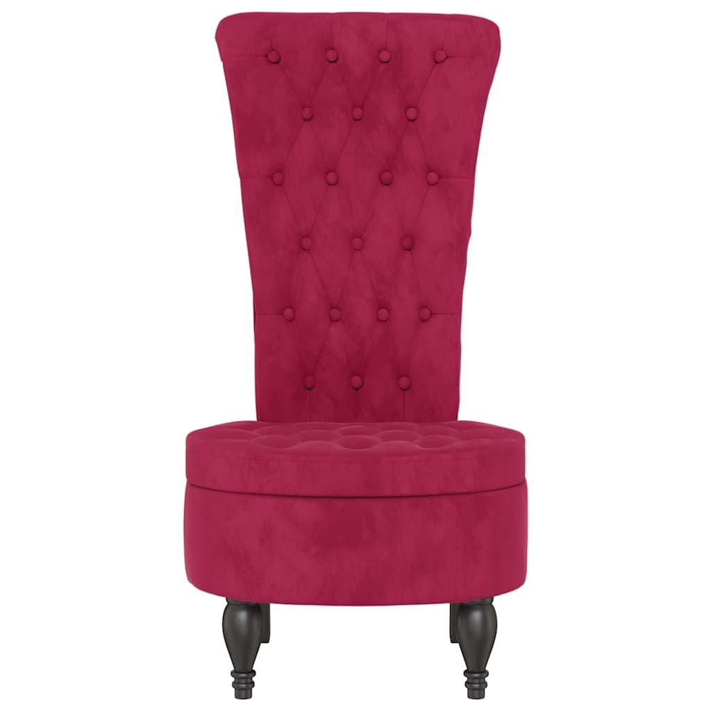 Chaise à dossier haut rouge bordeaux conception de bouton