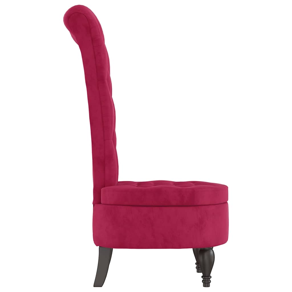 Chaise à dossier haut rouge bordeaux conception de bouton