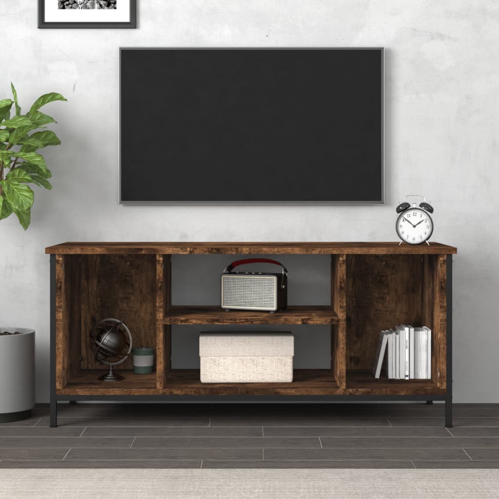 Meuble TV chêne fumé 102x35x45 cm bois d'ingénierie - XIOS