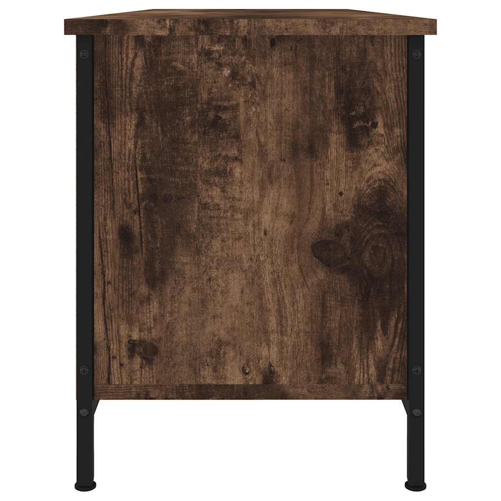 Meuble TV chêne fumé 102x35x45 cm bois d'ingénierie - XIOS