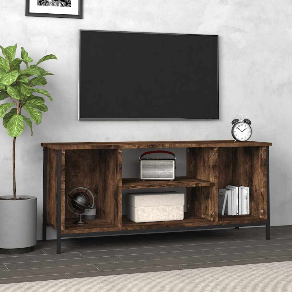 Meuble TV chêne fumé 102x35x45 cm bois d'ingénierie - XIOS