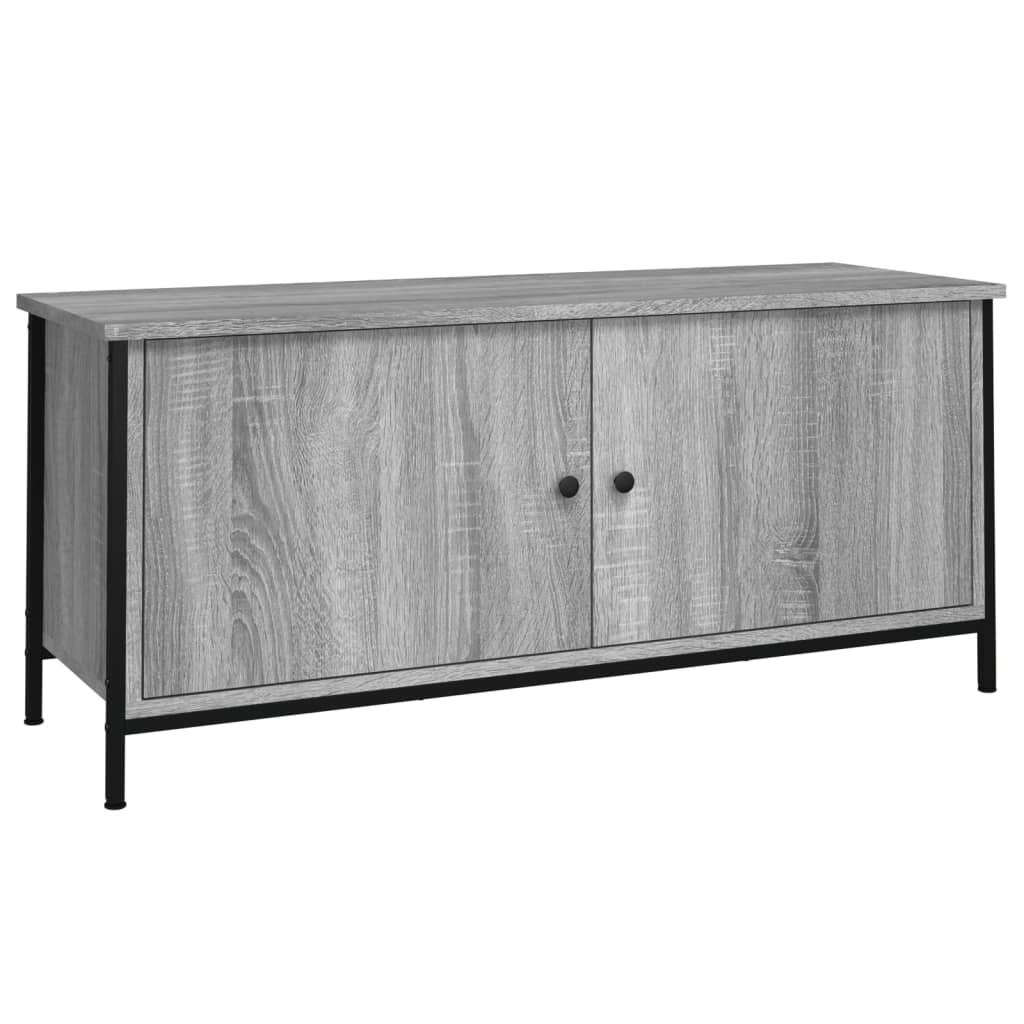 Meuble TV avec portes sonoma gris 102x35x45cm bois d'ingénierie - XIOS