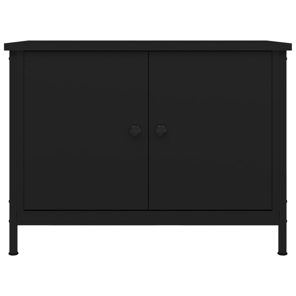 Meuble TV avec portes noir 60x35x45 cm bois d'ingénierie - XIOS