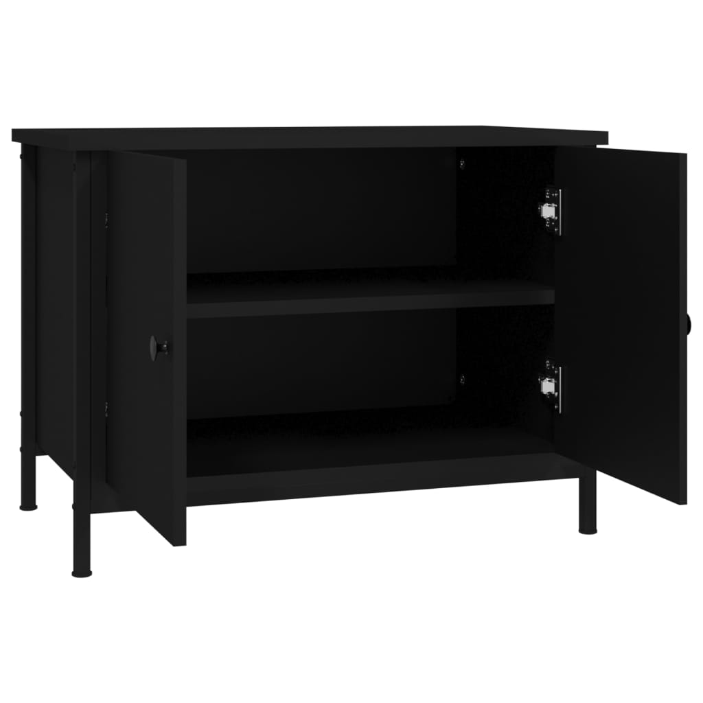 Meuble TV avec portes noir 60x35x45 cm bois d'ingénierie - XIOS