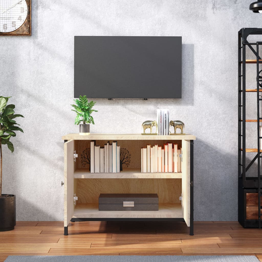 Meuble TV avec portes chêne sonoma 60x35x45cm bois d'ingénierie - XIOS