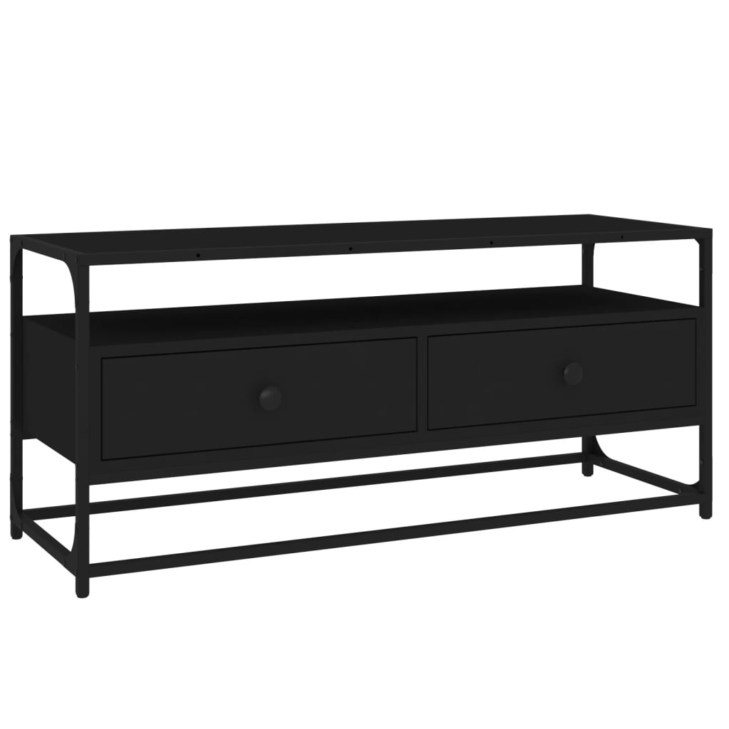 Meuble TV noir 100x35x45 cm bois d'ingénierie - XIOS