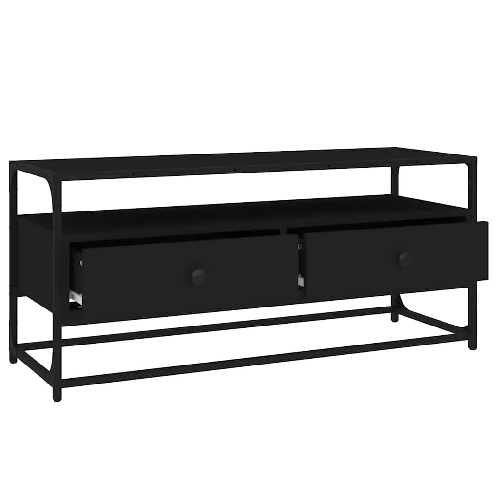 Meuble TV noir 100x35x45 cm bois d'ingénierie - XIOS