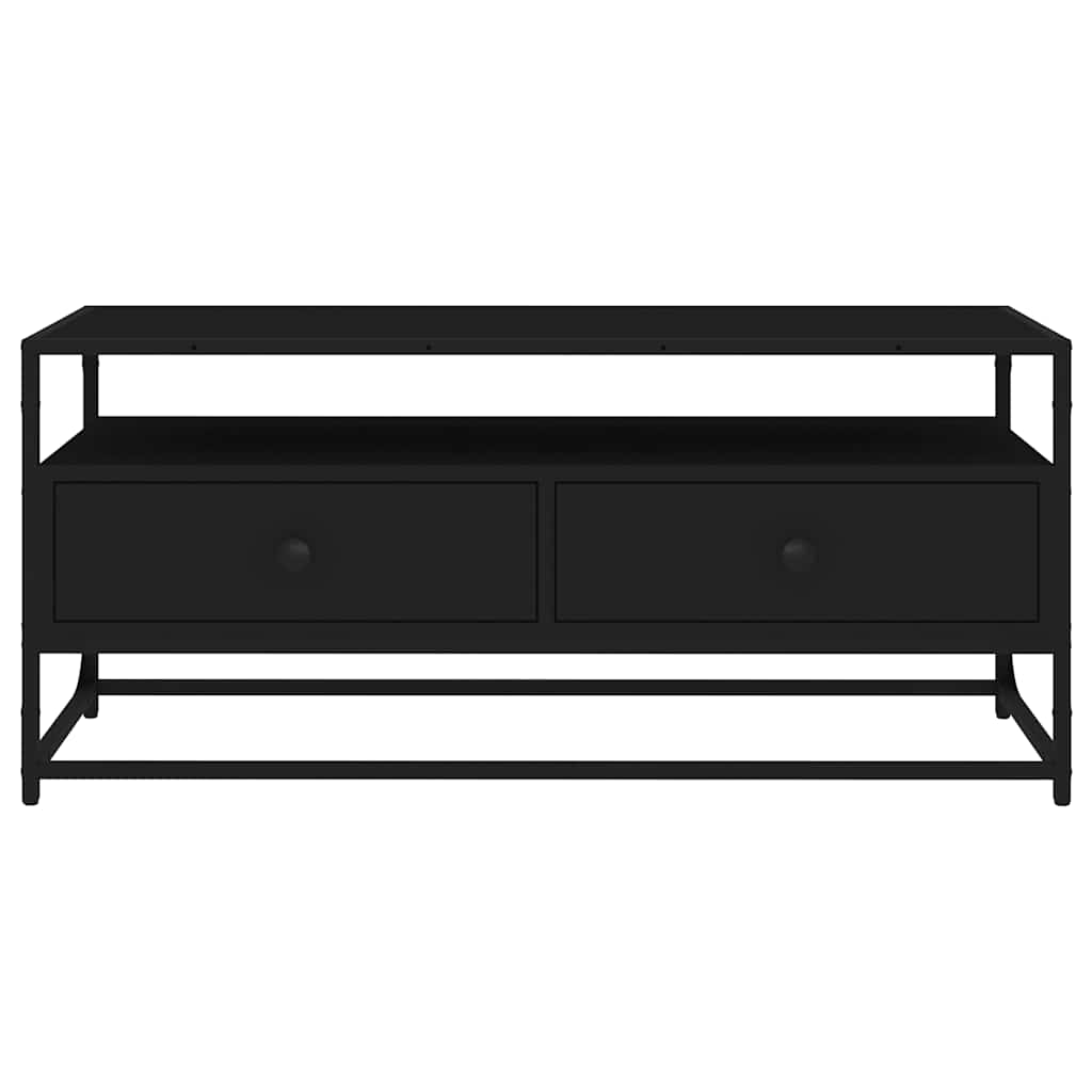 Meuble TV noir 100x35x45 cm bois d'ingénierie - XIOS