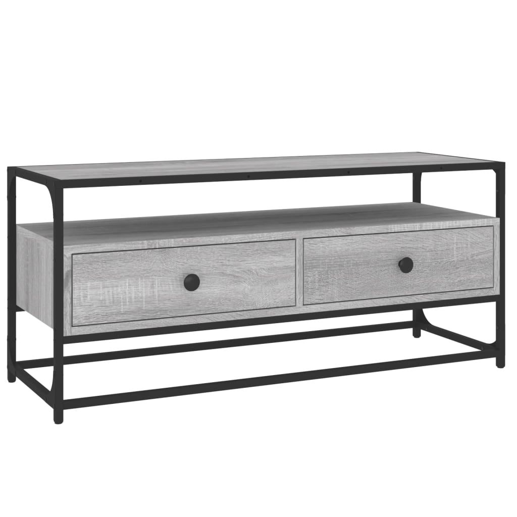 Meuble TV sonoma gris 100x35x45 cm bois d'ingénierie - XIOS
