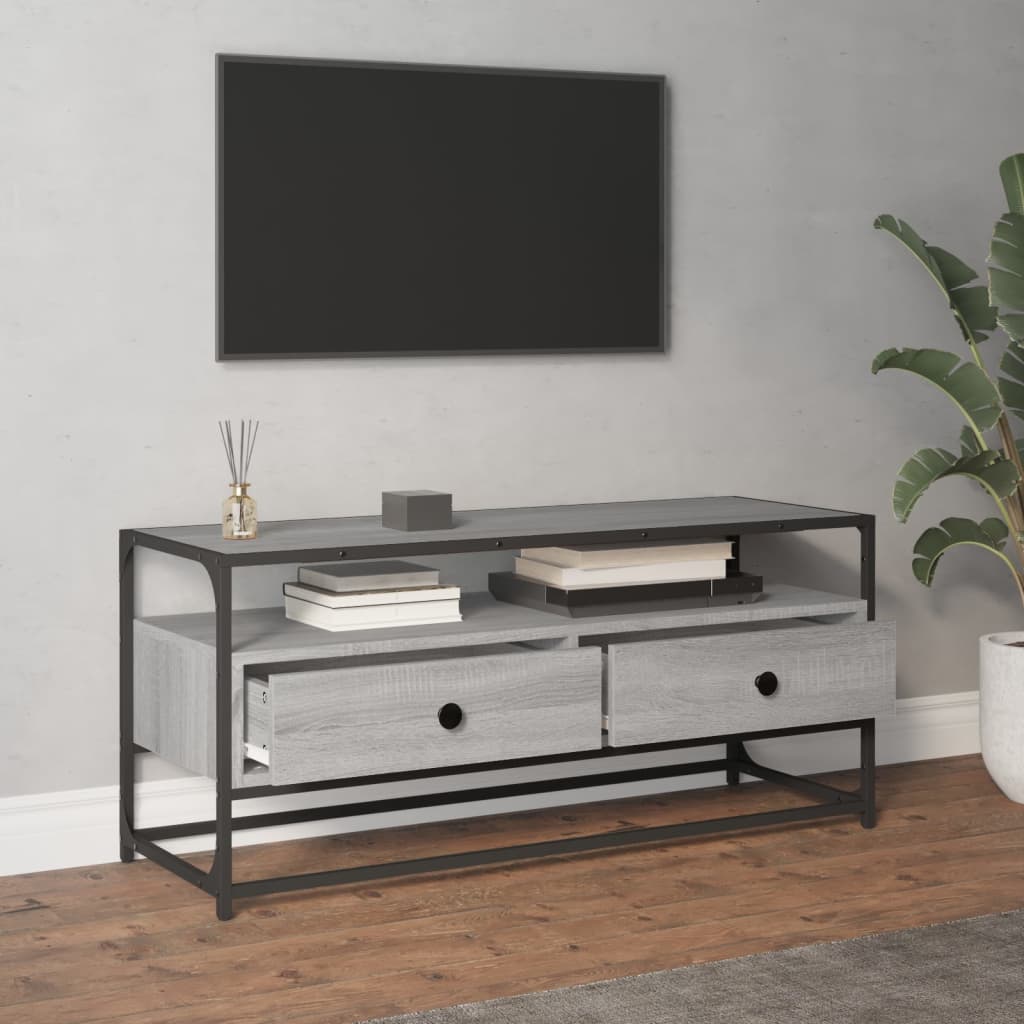 Meuble TV sonoma gris 100x35x45 cm bois d'ingénierie - XIOS