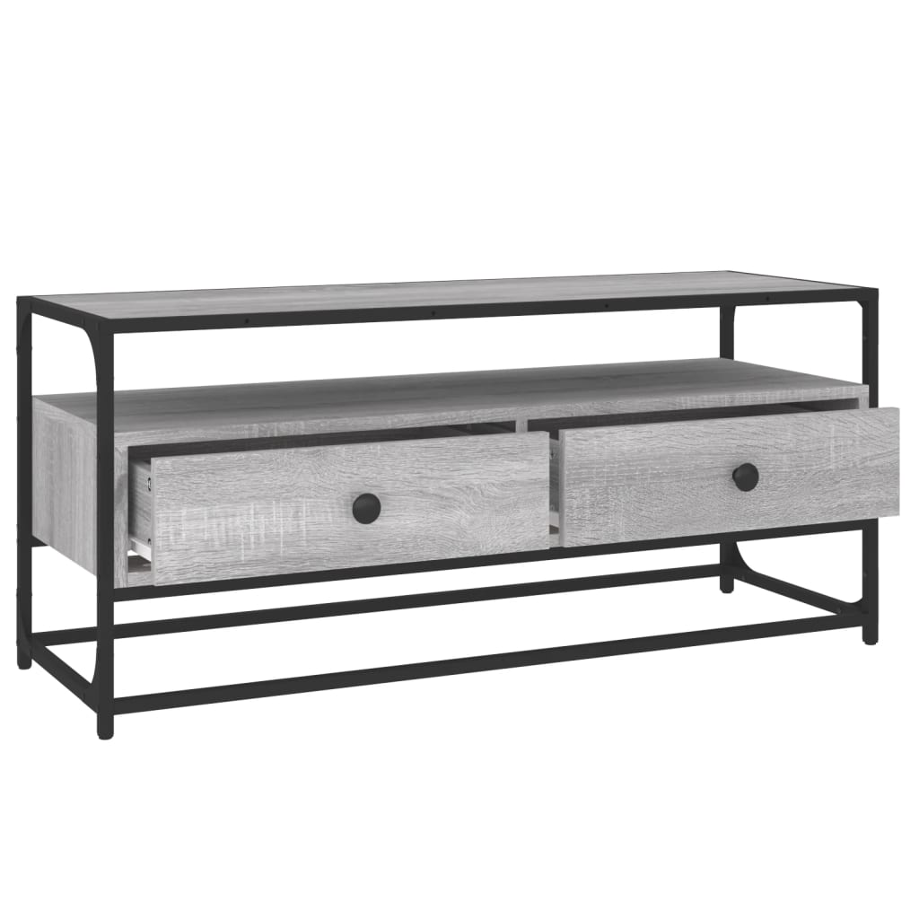 Meuble TV sonoma gris 100x35x45 cm bois d'ingénierie - XIOS