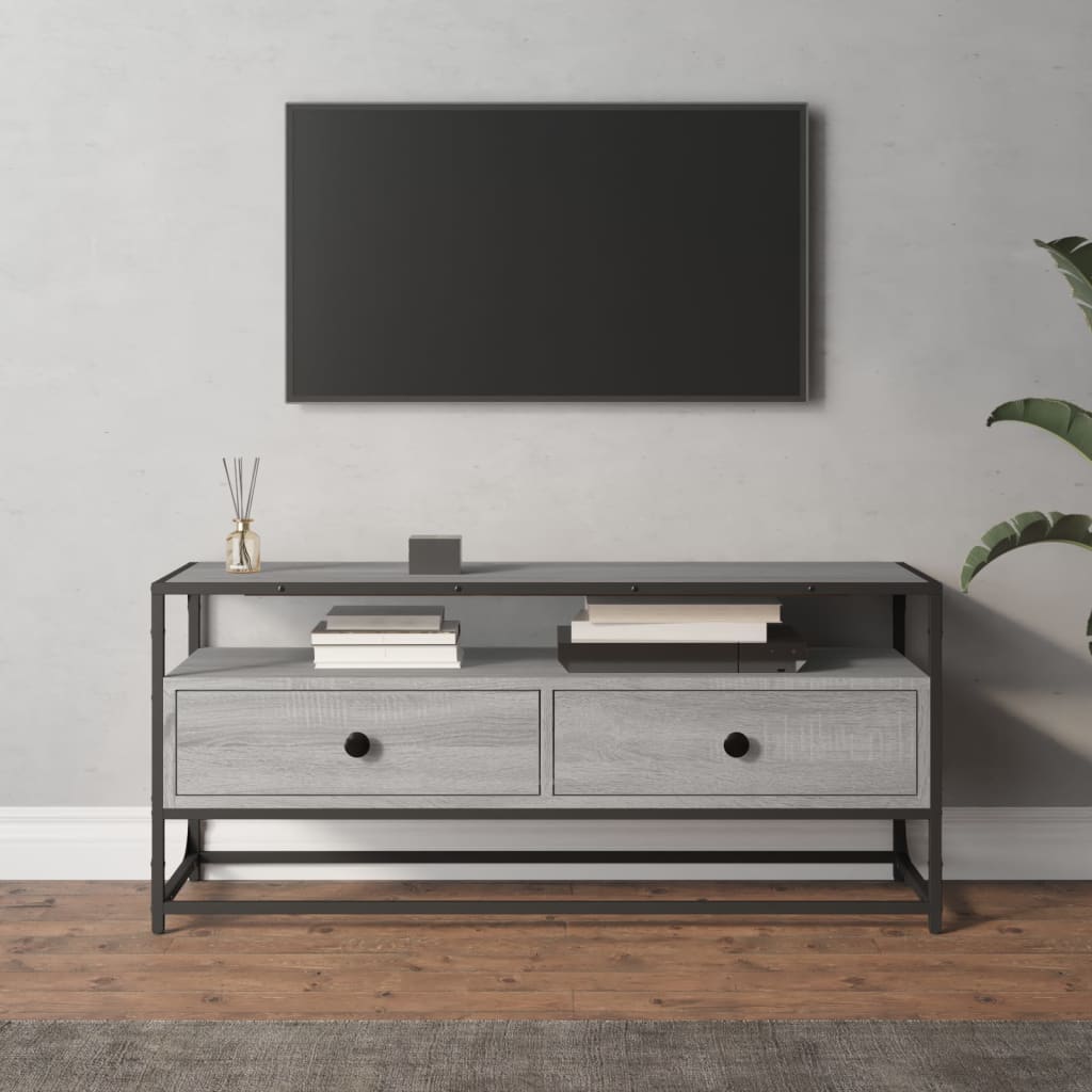Meuble TV sonoma gris 100x35x45 cm bois d'ingénierie - XIOS