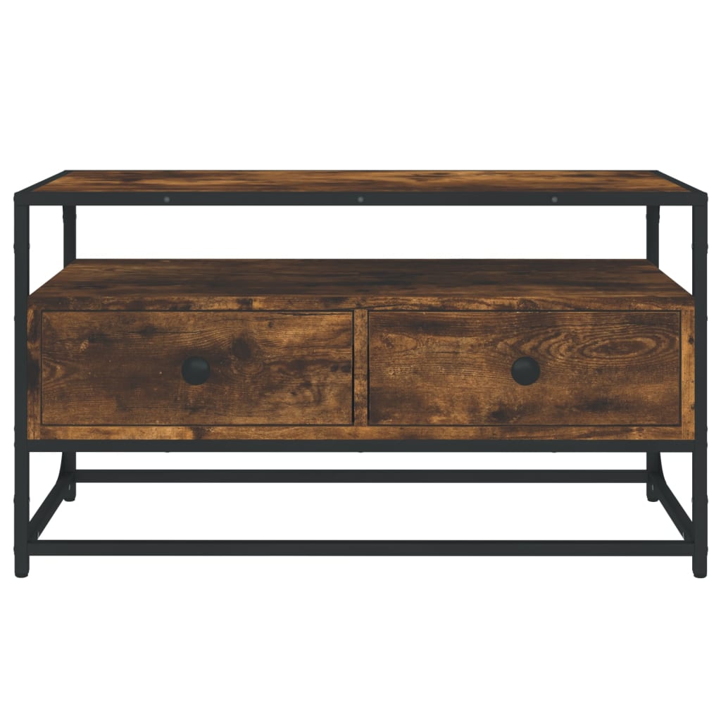 Meuble TV chêne fumé 80x35x45 cm bois d'ingénierie - XIOS