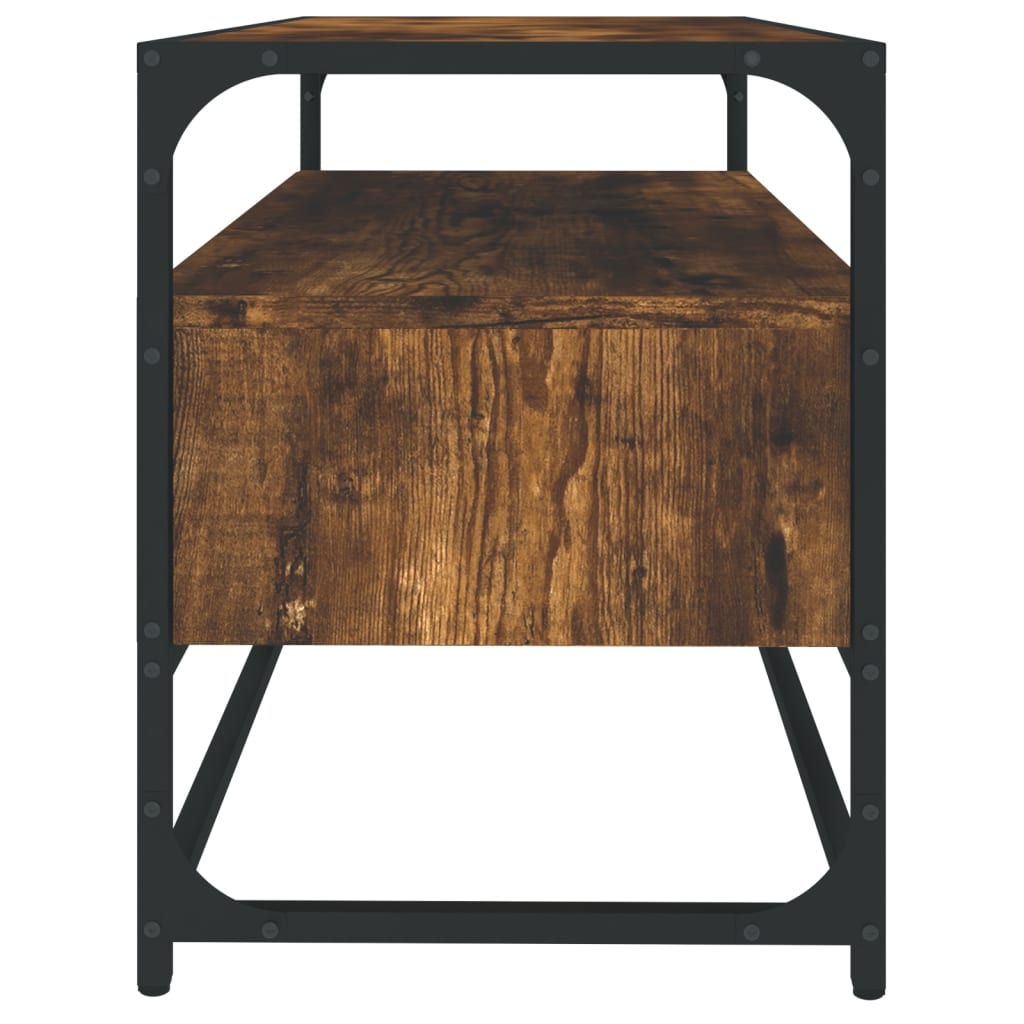 Meuble TV chêne fumé 80x35x45 cm bois d'ingénierie - XIOS