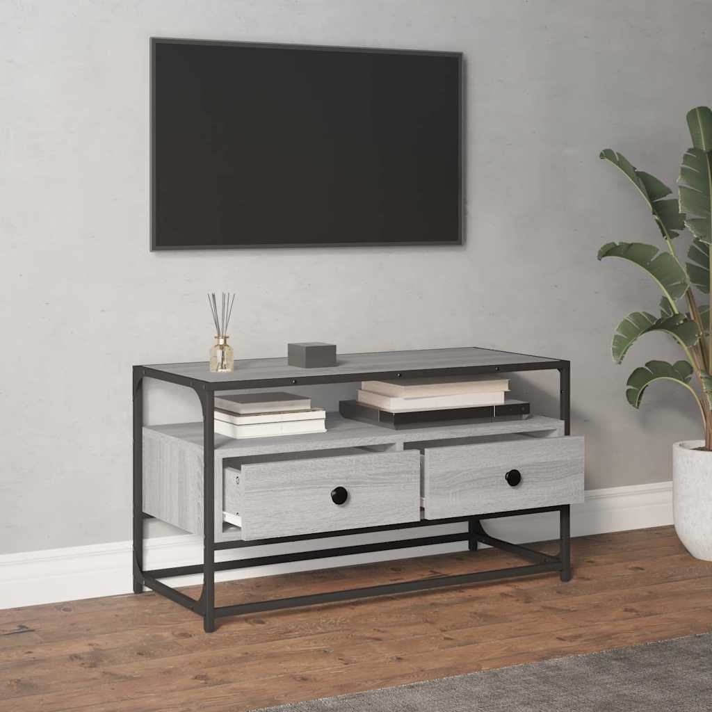 Meuble TV sonoma gris 80x35x45 cm bois d'ingénierie - XIOS