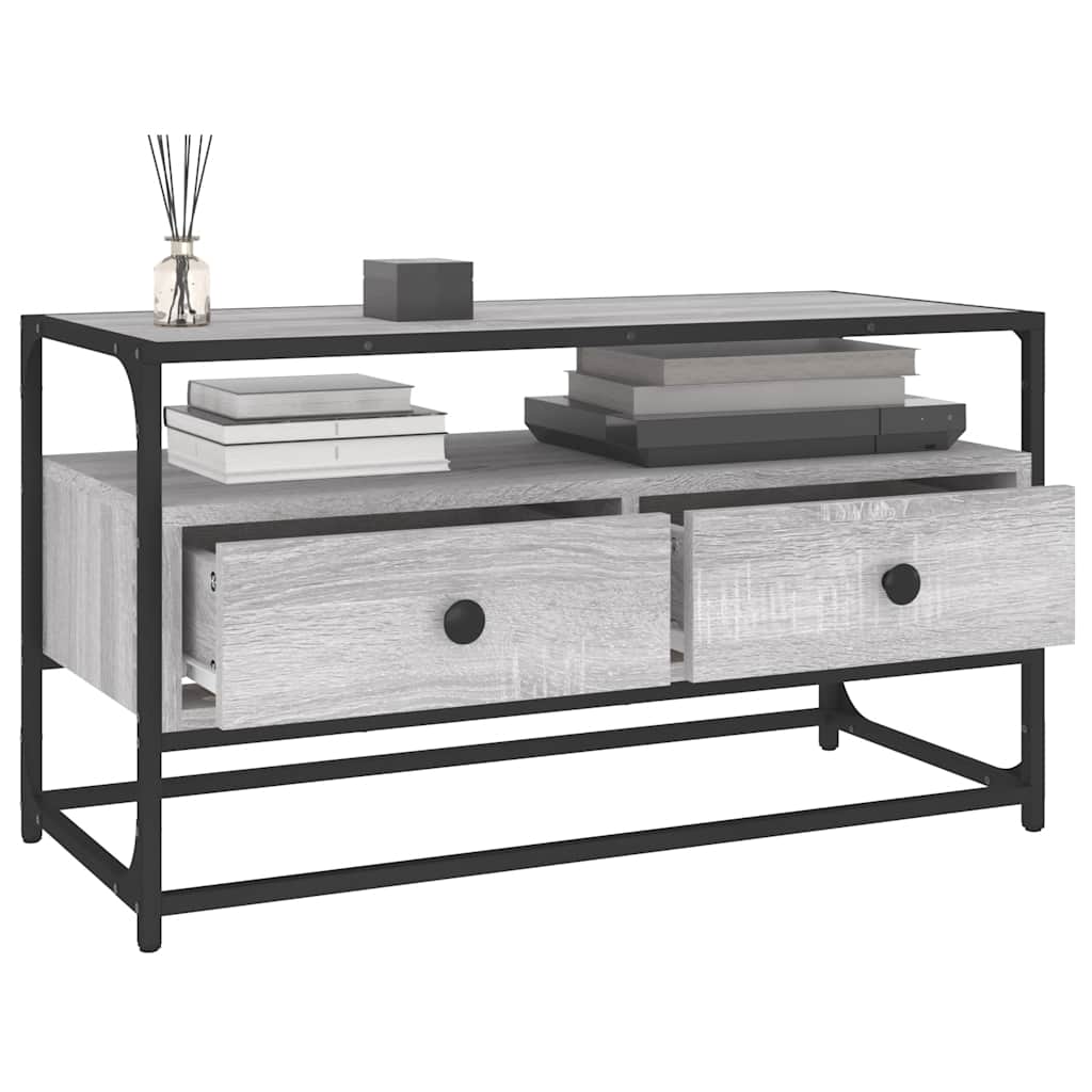 Meuble TV sonoma gris 80x35x45 cm bois d'ingénierie - XIOS