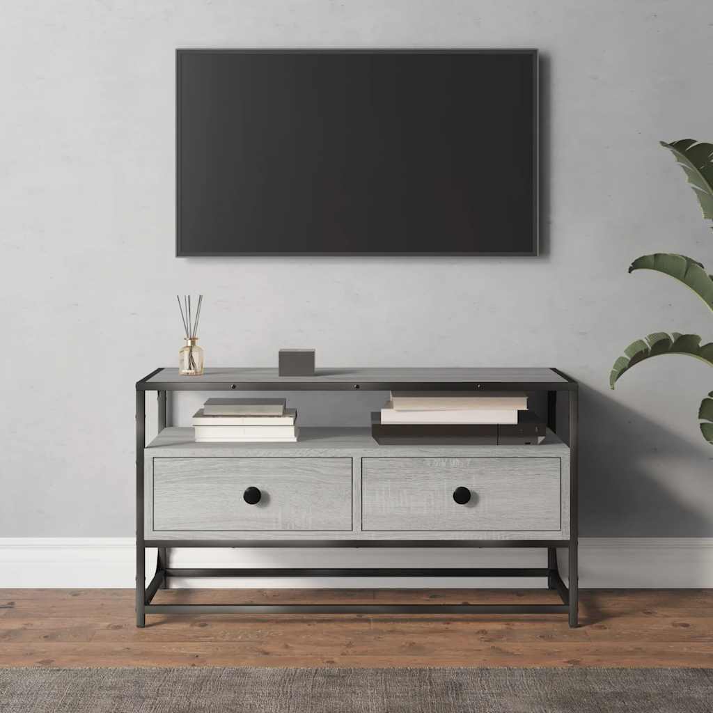 Meuble TV sonoma gris 80x35x45 cm bois d'ingénierie - XIOS