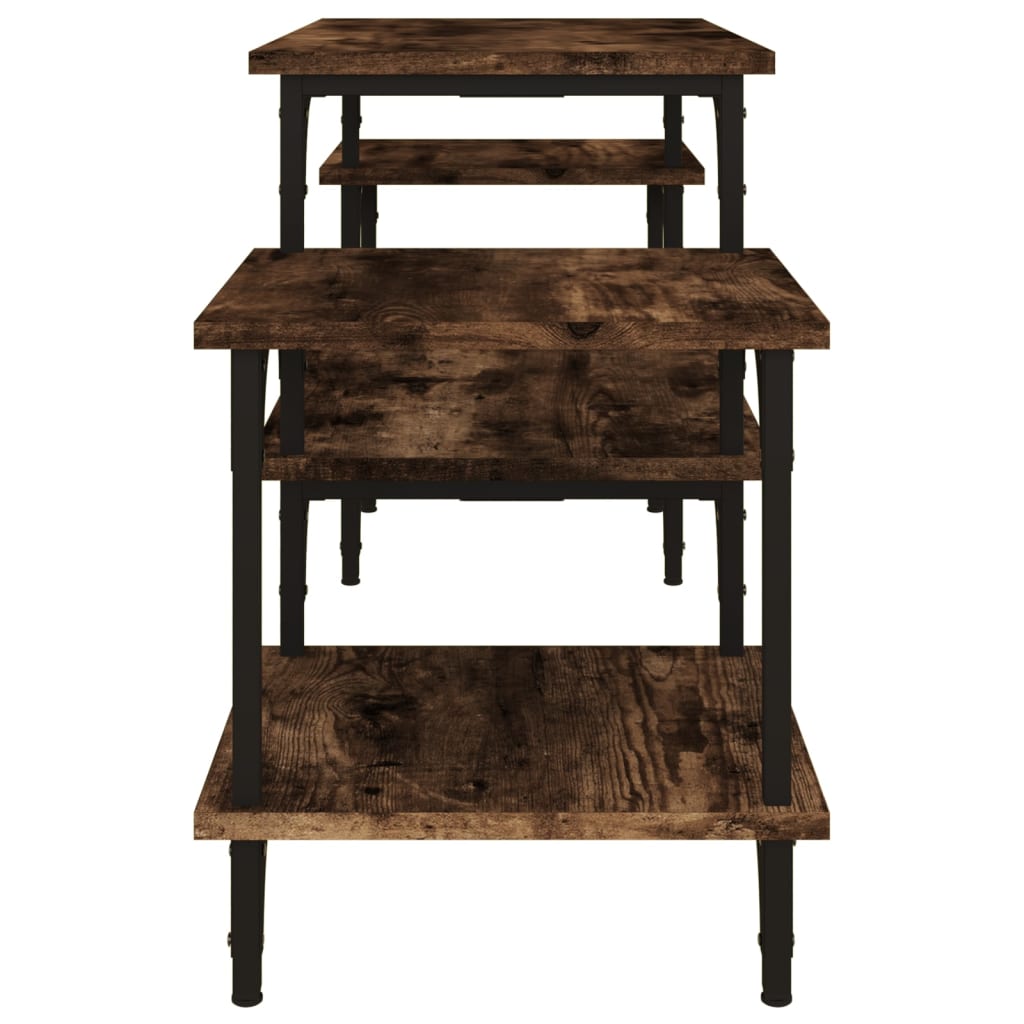 Meuble TV Chêne fumé 117x35x52 cm Bois d'ingénierie - XIOS