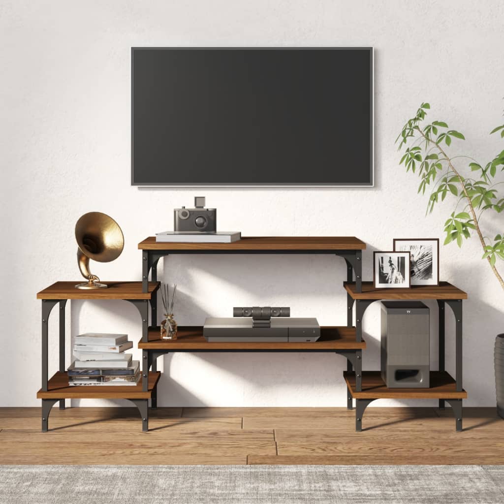 Meuble TV Chêne marron 117x35x52 cm Bois d'ingénierie - XIOS