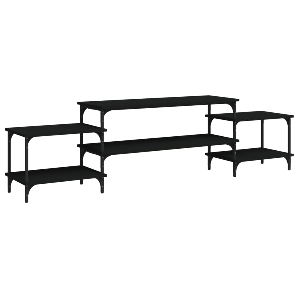 Meuble TV noir 197x35x52 cm bois d'ingénierie - XIOS