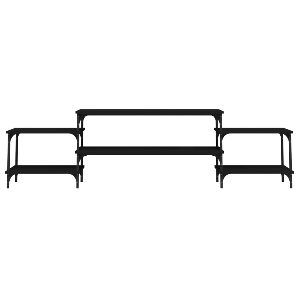 Meuble TV noir 197x35x52 cm bois d'ingénierie - XIOS