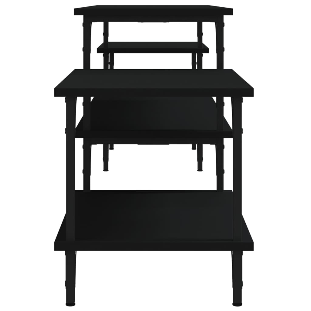 Meuble TV noir 197x35x52 cm bois d'ingénierie - XIOS