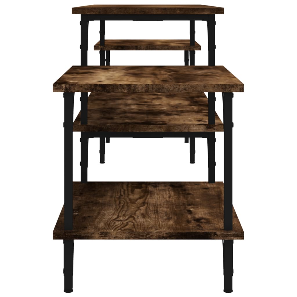 Meuble TV chêne fumé 197x35x52 cm bois d'ingénierie - XIOS