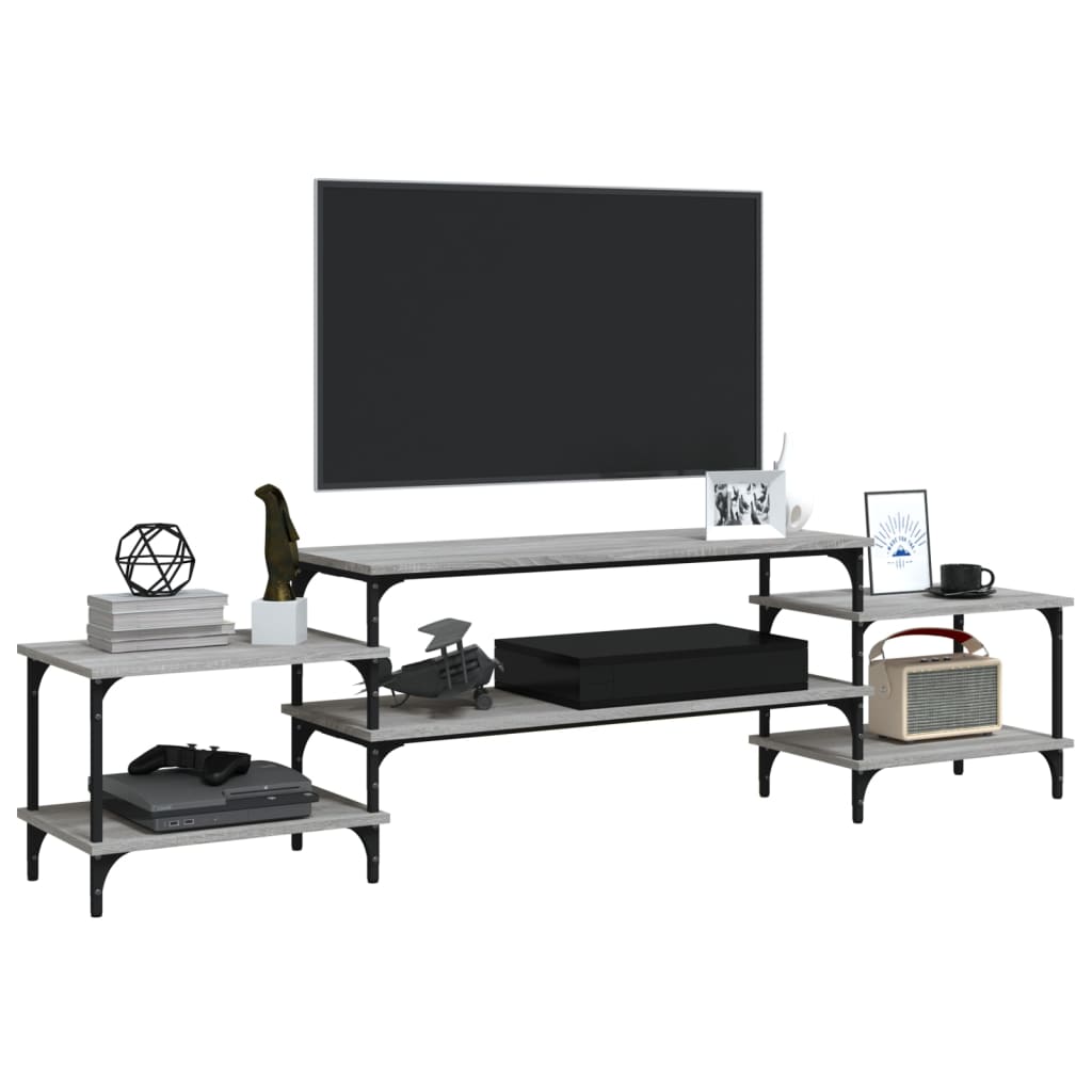 Meuble TV sonoma gris 197x35x52 cm Bois d'ingénierie - XIOS