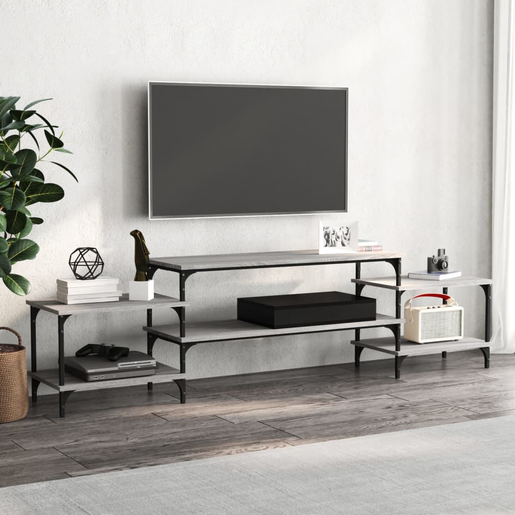 Meuble TV sonoma gris 197x35x52 cm Bois d'ingénierie - XIOS