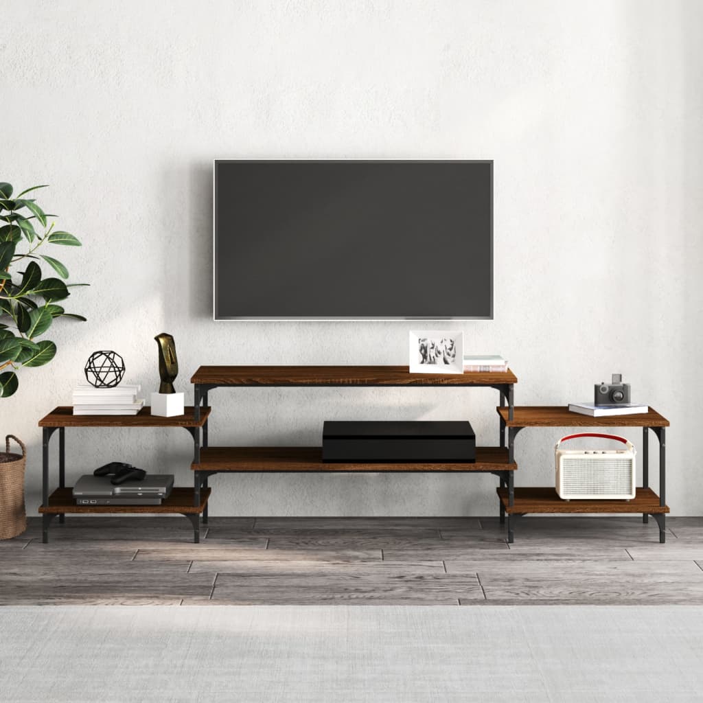 Meuble TV chêne marron 197x35x52 cm bois d'ingénierie - XIOS