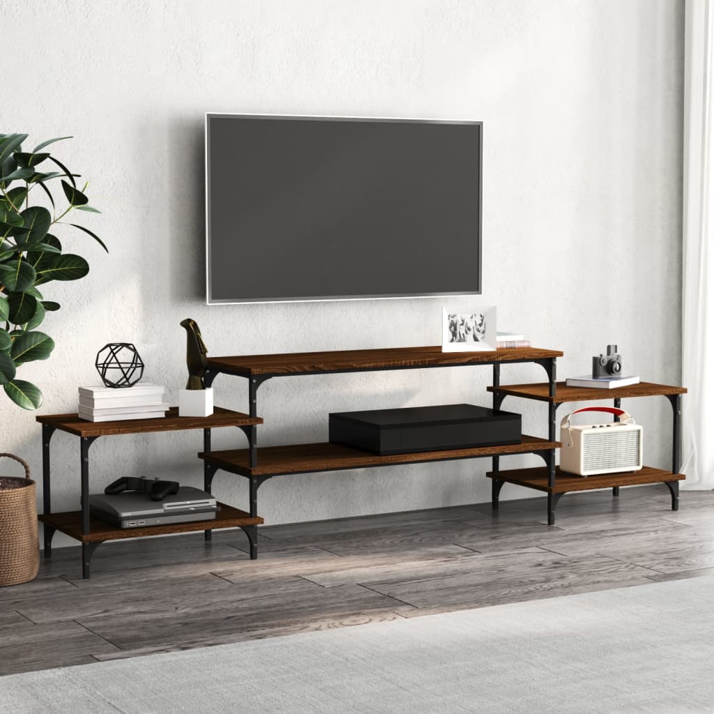Meuble TV chêne marron 197x35x52 cm bois d'ingénierie - XIOS