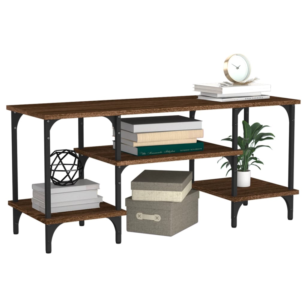 Meuble TV chêne marron 102x35x45,5 cm bois d'ingénierie - XIOS