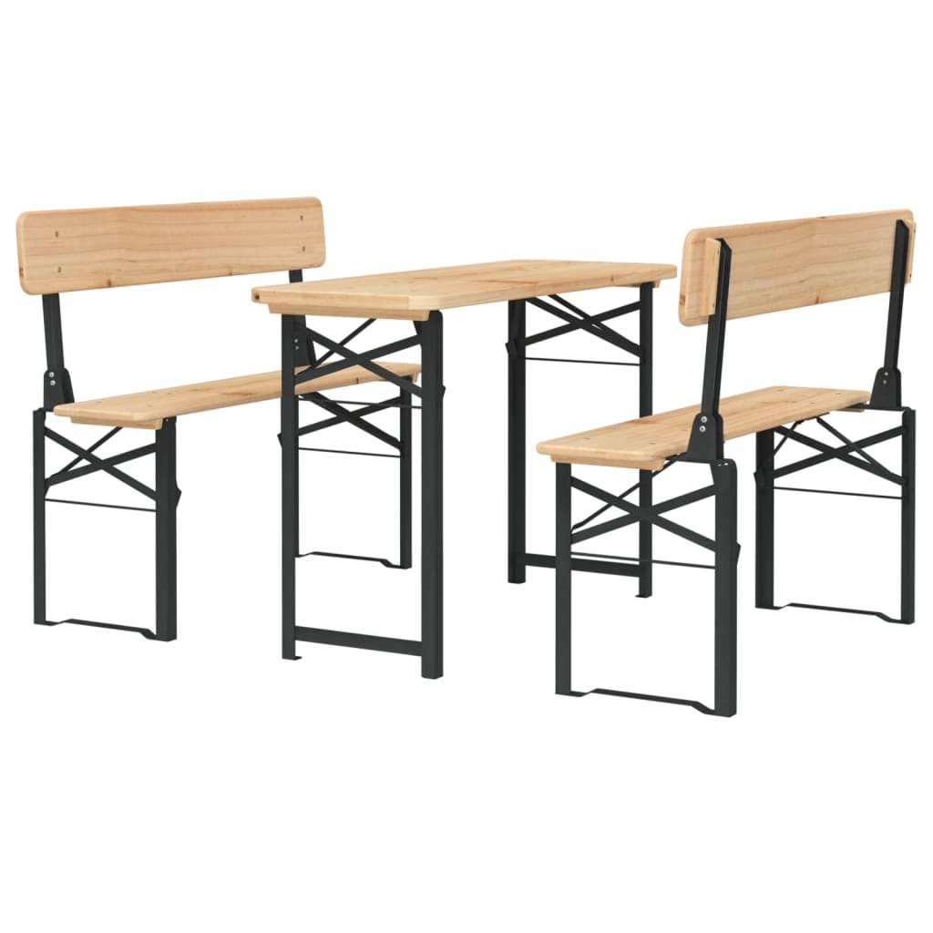 Ensemble de tables à bière pliantes 3 pcs bois massif de sapin - XIOS